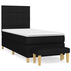 Foto van The living store boxspringbed - pocketvering - 203x100x118/128 cm - zwart