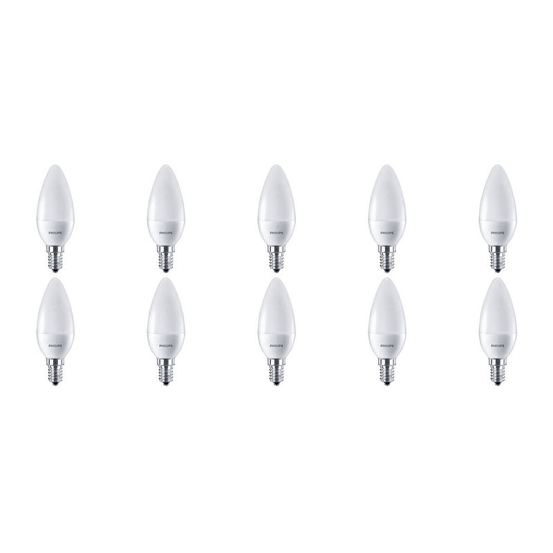 Foto van Philips - led lamp 10 pack - corepro candle 827 b38 fr - e14 fitting - 7w - warm wit 2700k vervangt 60w