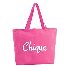 Foto van Chique shopper tas - fuchsia roze - 47 x 34 x 12,5 cm - boodschappentas / strandtas