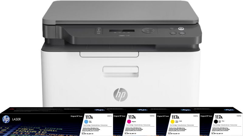 Foto van Hp color laser mfp 178nw  + 1 extra set toners