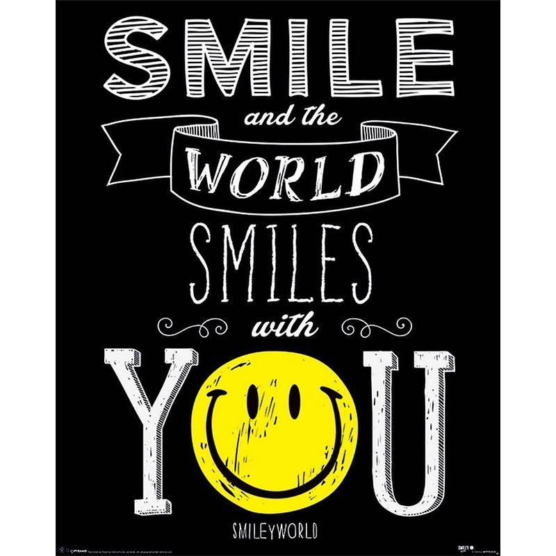 Foto van Pyramid smiley world smiles with you poster 40x50cm