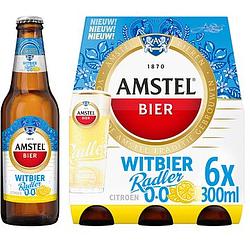Foto van Amstel witbier radler 0.0 bier fles 6 x 300ml bij jumbo