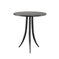 Foto van Ptmd maeve black metal sidetable with three feet round