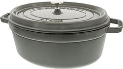 Foto van Staub ovale stoof-/braadpan 31 cm grafietgrijs