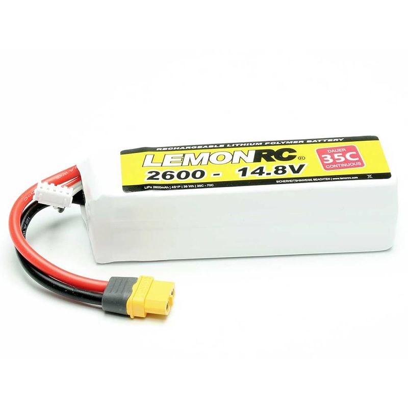 Foto van Lemonrc lipo accupack 14.8 v 2600 mah aantal cellen: 4 35 c softcase xt60