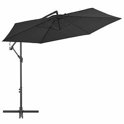 Foto van Vidaxl zweefparasol met aluminium paal 300 cm zwart