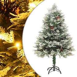 Foto van Vidaxl kerstboom met led'ss en dennenappels 120 cm pvc en pe groen