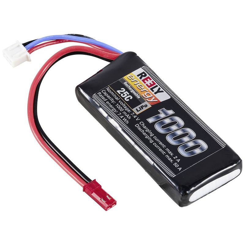 Foto van Reely lipo accupack 7.4 v 1000 mah aantal cellen: 2 25 c softcase bec