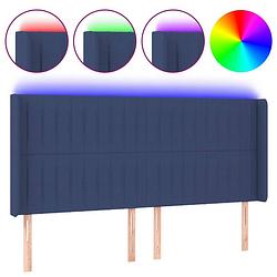 Foto van The living store hoofdbord led-blauw - 183 x 16 x 118/128 cm - verstelbaar - duurzaam materiaal - kleurrijke