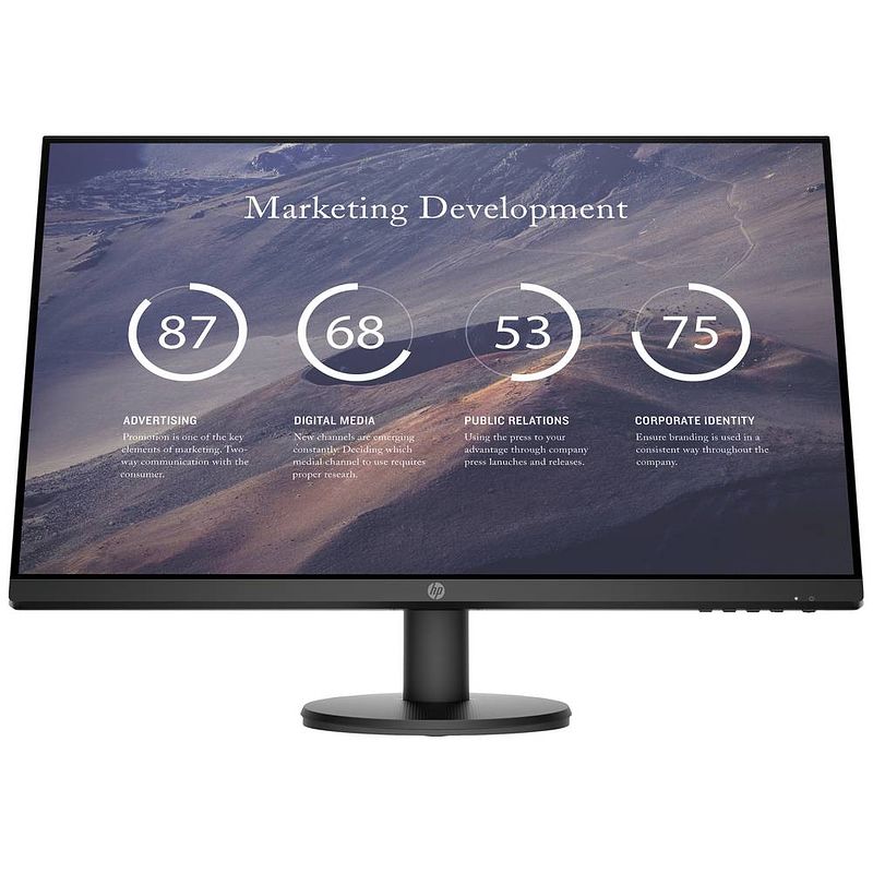 Foto van Hp p27v g4 lcd-monitor 68.6 cm (27 inch) energielabel e (a - g) 1920 x 1080 pixel full hd 5 ms vga, hdmi ips lcd