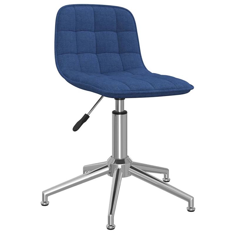 Foto van The living store eetkamerstoelen - draaibaar - blauw - 42.5 x 45 x (68-82.5) cm - verchroomd staal