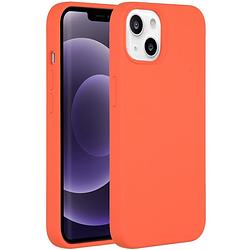 Foto van Accezz liquid silicone voor apple iphone 13 telefoonhoesje oranje