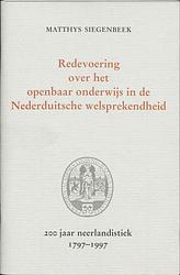 Foto van Redevoering over het openbaar onderwijs in de nederduitsche welsprekendheid - m. siegenbeek - paperback (9789065505774)