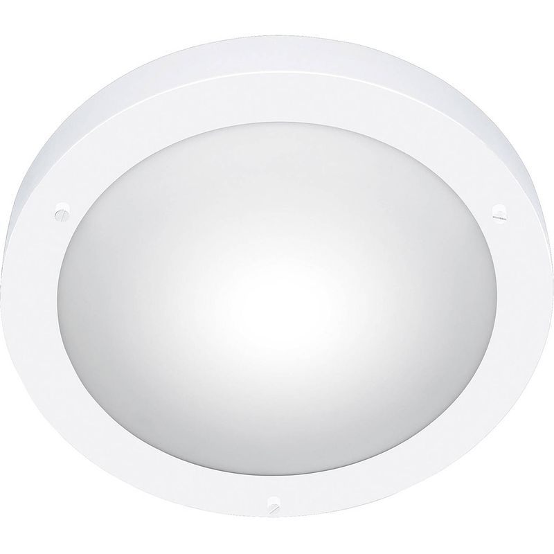 Foto van Led plafondlamp - badkamerlamp - trion condi - opbouw rond - spatwaterdicht ip44 - e27 fitting - mat wit aluminium -