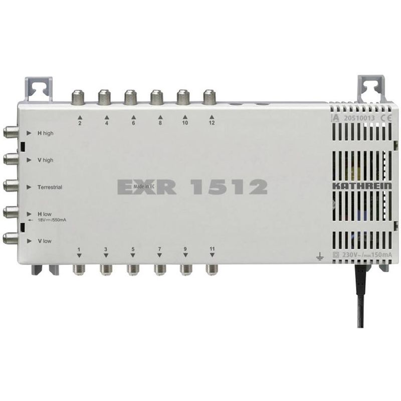 Foto van Kathrein exr 1512 satelliet multiswitch ingangen (satelliet): 5 (4 satelliet / 1 terrestrisch) aantal gebruikers: 12