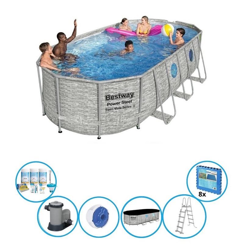 Foto van Bestway zwembad power steel swim vista - inclusief accessoires - 549x274x122 cm