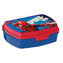 Foto van Marvel spiderman broodtrommel/lunchbox voor kinderen - blauw/rood - kunststof - 20 x 10 cm - lunchboxen