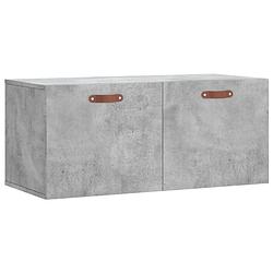 Foto van The living store wandkast betongrijs 80x36.5x35 cm - zwevend - wandgemonteerd