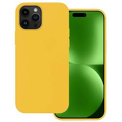 Foto van Basey iphone 15 pro hoesje siliconen back cover case - iphone 15 pro hoes silicone case hoesje - geel