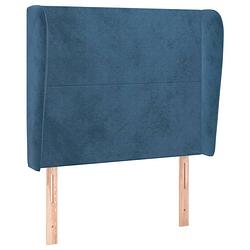 Foto van Vidaxl hoofdbord met randen 103x23x118/128 cm fluweel donkerblauw