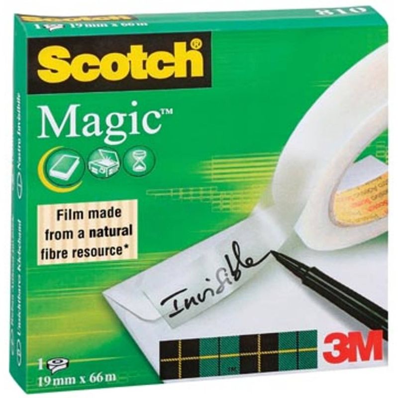 Foto van Scotch plakband magic tape ft 19 mm x 66 m