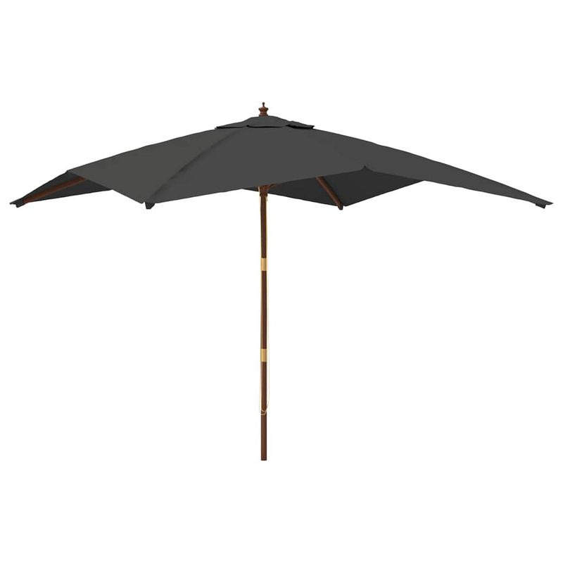 Foto van Vidaxl parasol met houten paal 300x300x273 cm antracietkleurig