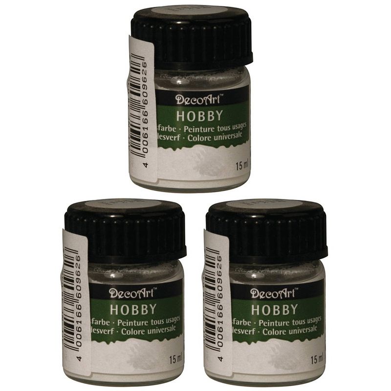 Foto van 3x acrylverf/hobbyverf wit 15 ml hobby materiaal - hobbyverf