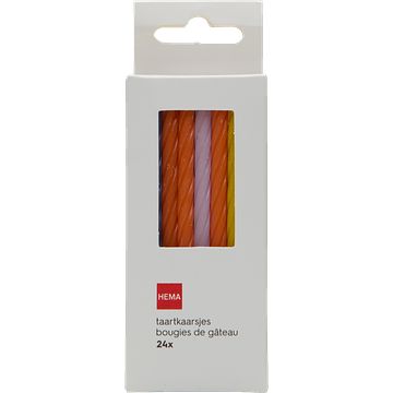 Foto van Hema taartkaarsjes multicolour + houders 24x stuks bij jumbo