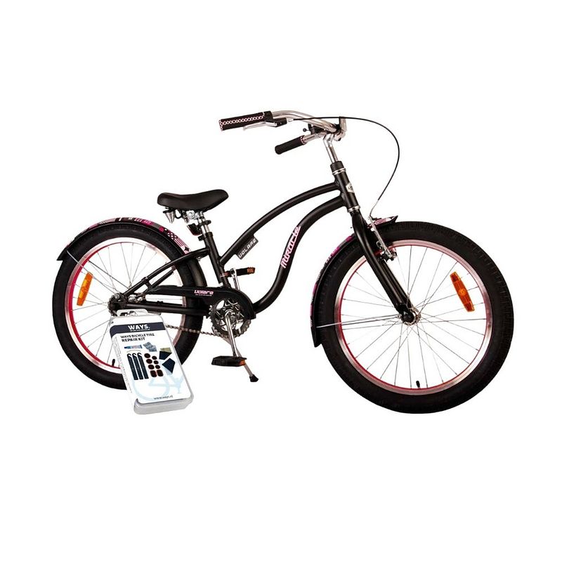 Foto van Volare kinderfiets miracle cruiser - 20 inch - mat zwart - inclusief ways bandenplakset