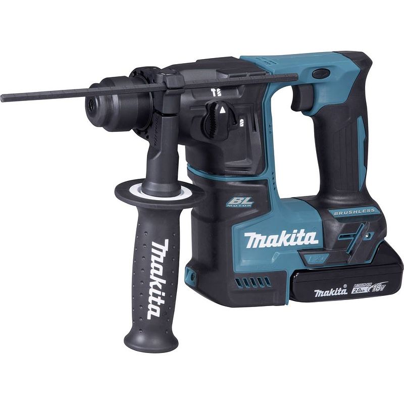 Foto van Makita makita sds-plus-accu-boorhamer 18 v 2 ah li-ion incl. 2 accus, incl. koffer