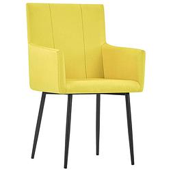 Foto van The living store eetkamerstoelen - geel stof - 52 x 59.5 x 93 cm - comfortabel en stabiel