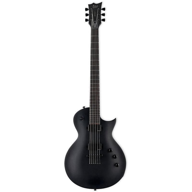 Foto van Esp ltd deluxe ec-1000 baritone charcoal metallic satin elektrische bariton gitaar