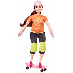 Foto van Barbie tienerpop skater meisjes 32,5 cm bruin/oranje