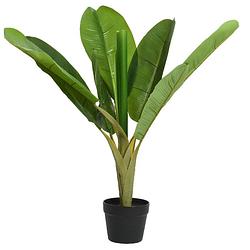 Foto van Kunst bananenplant in pot - h75 cm - groen - kunstplanten