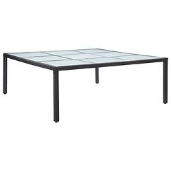 Foto van Vidaxl tuintafel 200x200x74 cm poly rattan zwart