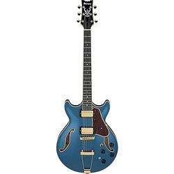 Foto van Ibanez amh90 artcore expressionist prussian blue metallic semi-akoestische gitaar