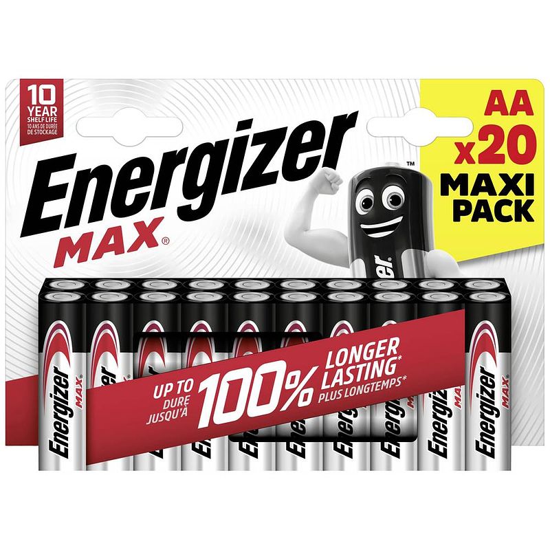 Foto van Energizer max aa batterij (penlite) alkaline 1.5 v 20 stuk(s)