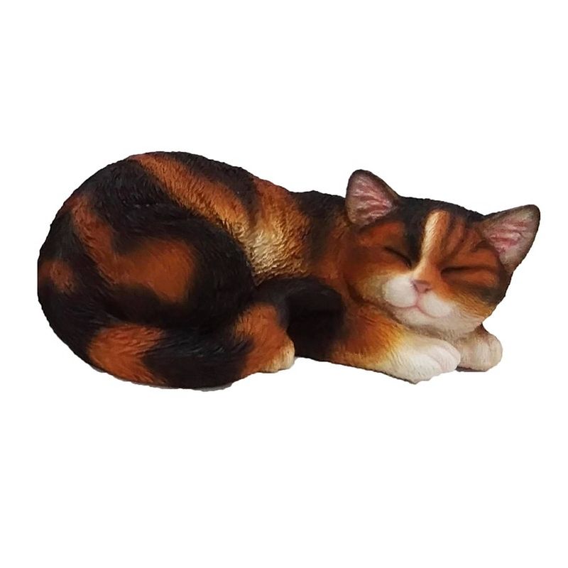 Foto van Dierenbeeld slapende kat/poes gekleurd 28 cm