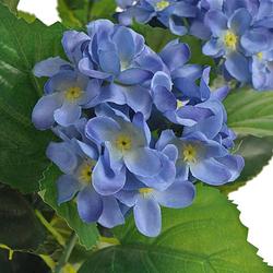 Foto van The living store hortensia kunstplant - 60cm - blauwe bloemen - realistische uitstraling - duurzaam