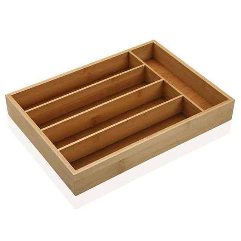 Foto van Bestekorganizer versa hout bamboe (25 x 5 x 35 cm)