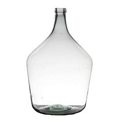 Foto van Luxe stijlvolle flessen bloemenvaas b34 x h50 cm transparant glas - vazen