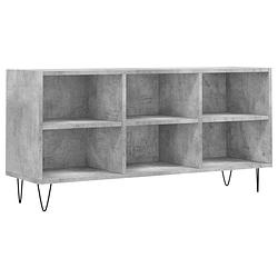 Foto van The living store tv-meubel betongrijs - tv-kast met 6 vakken - 103.5 x 30 x 50 cm - bewerkt hout en ijzer