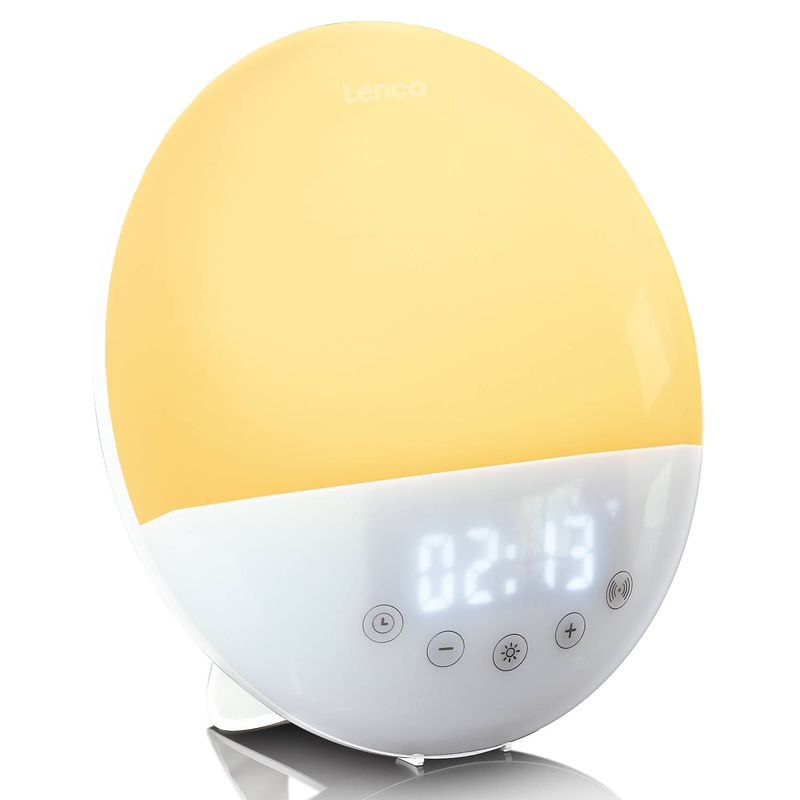 Foto van Smart wekkerradio met wake up light lenco crw-110wh wit