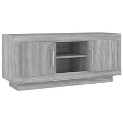 Foto van The living store stereokast - grijs sonoma eiken - 102 x 35 x 45 cm - praktisch en trendy