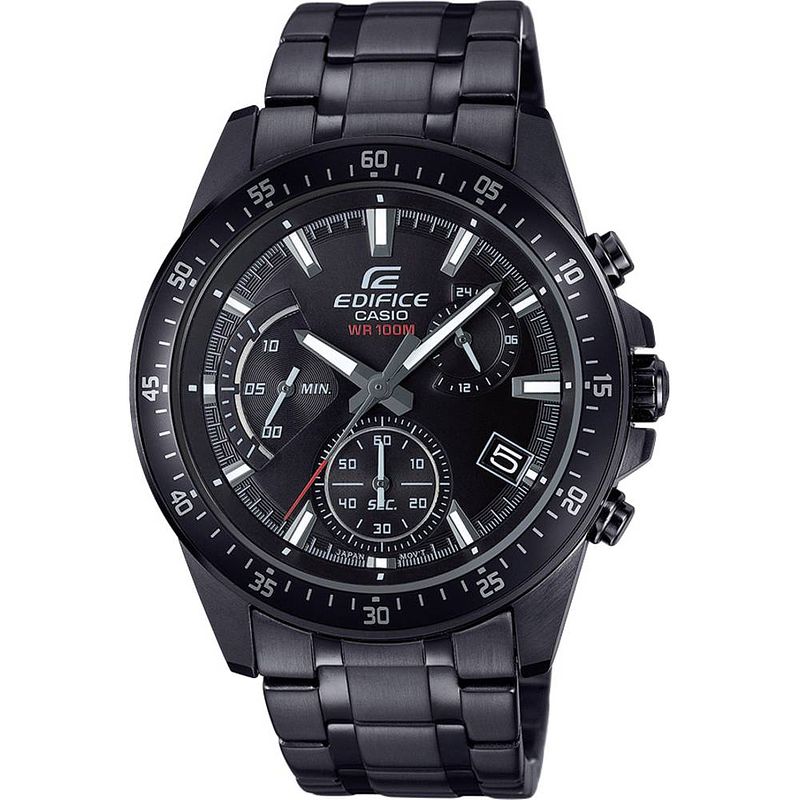 Foto van Casio chronograaf horloge efv-540dc-1avuef (l x b x h) 48.5 x 43.8 x 12.1 mm zwart materiaal (behuizing): rvs materiaal (armband): rvs