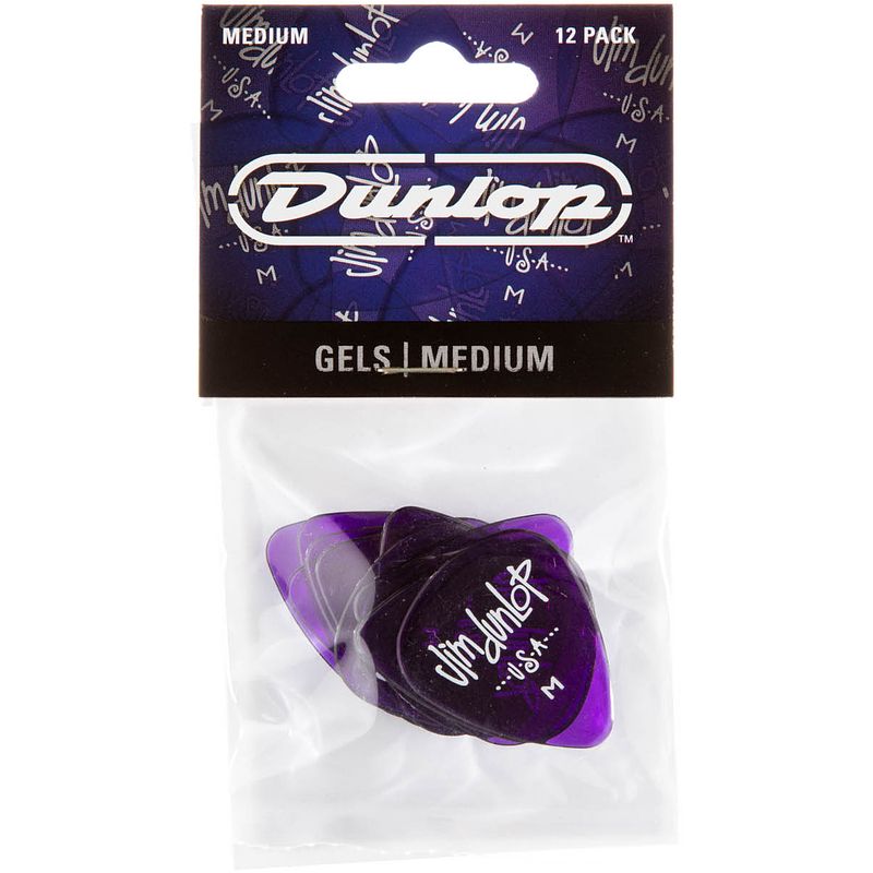 Foto van Dunlop gels medium 12-pack plectrumset paars