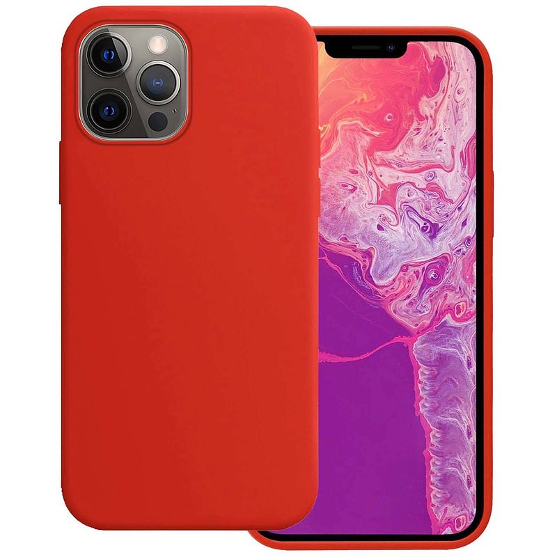 Foto van Basey iphone 14 pro max hoesje siliconen hoes case cover iphone 14 pro max-rood