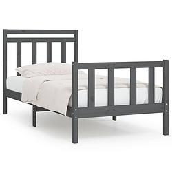 Foto van Vidaxl bedframe massief grenenhout grijs 100x200 cm