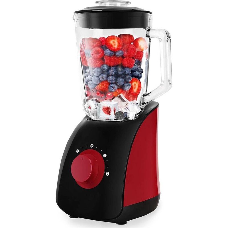 Foto van Blender - aigi panona - 1.5 liter - 750 watt - zwart/rood - rvs