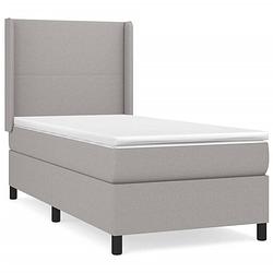 Foto van The living store boxspringbed - bedframe 193x93x118/128cm - matras 90x190x20cm - topmatras 90x190x5cm